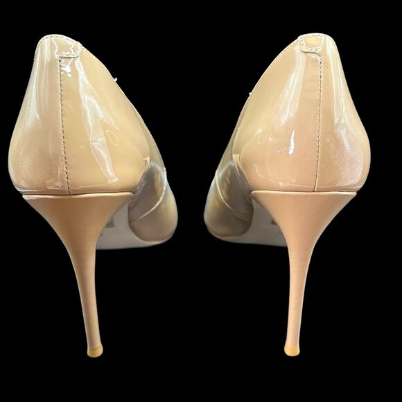 Jeffrey Campbell High Heel Pointed Toe Patent Leather Stiletto Pump Tan Size 10 - Picture 7 of 11